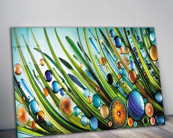 Bloemenmuurkunst van gehard glas, modern kantoordecor
