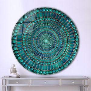 Tempered Glass Wall Art-Stained Look Round Wall Art Gift-Circle Wall Art-Tempered Glass Art-Glass Wall Decor-Abstract Glass Art-Round Decor