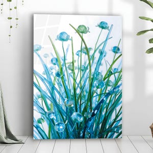 Modern glass wal art, Glass Summer flowers, Contemporary art, Glass panel, Tempered glass, office wall art, glass flowers, glass wall decor