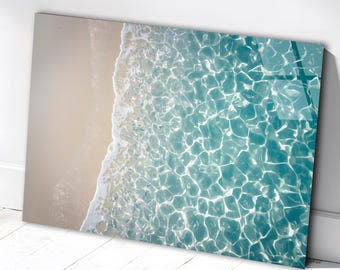 Tempered Glass Ocean Waves Wall Art, Coastal Decor