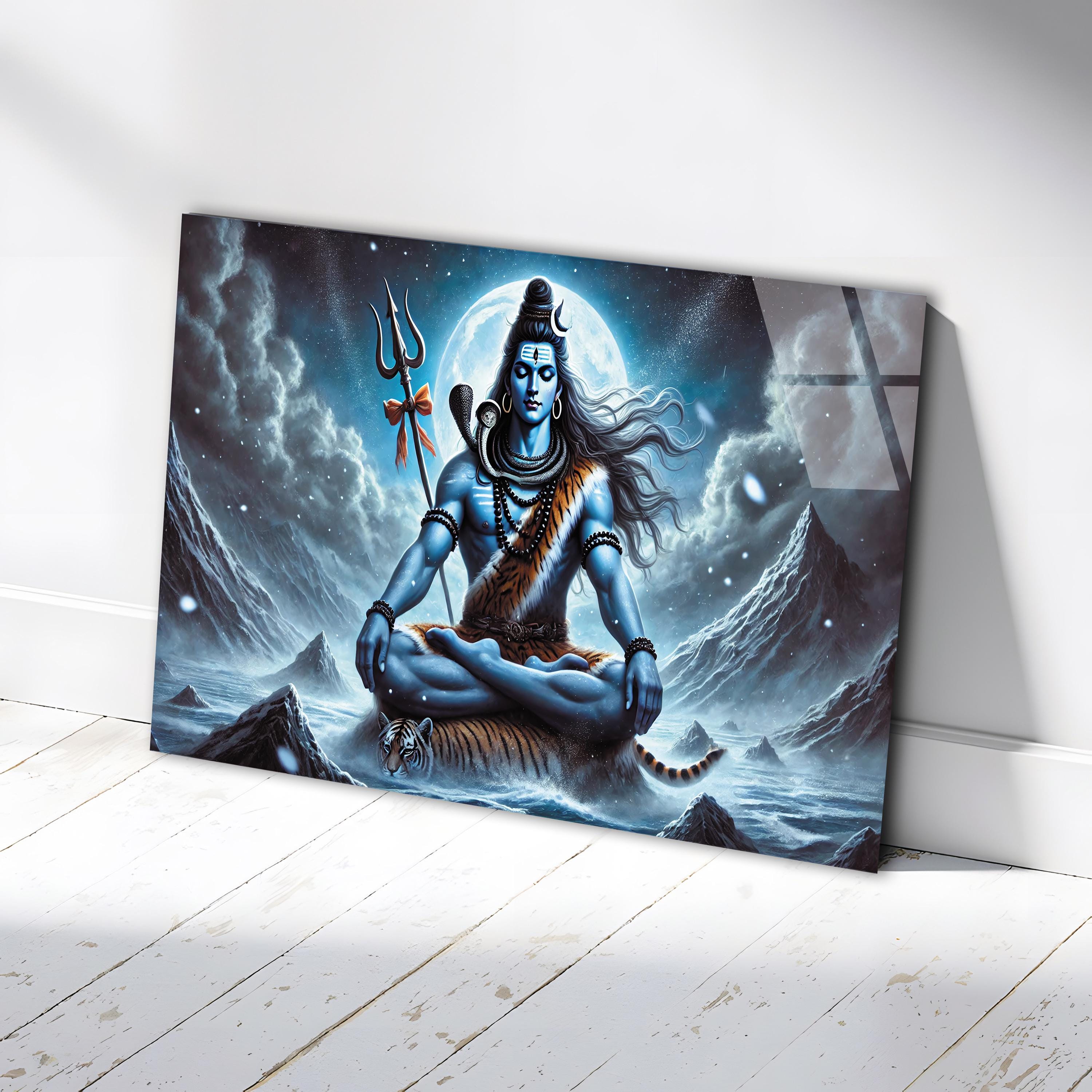 Lord Shiva Tempered Glass Wall Art, Hindu God Print - Etsy