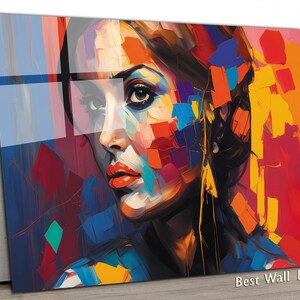 Tempered Glass Wall Art Abstract Hanging Decor Gold Woman Natural And Vivid Wall Decor Modern Wall Art, Extra Large Wall Art, Woman Art