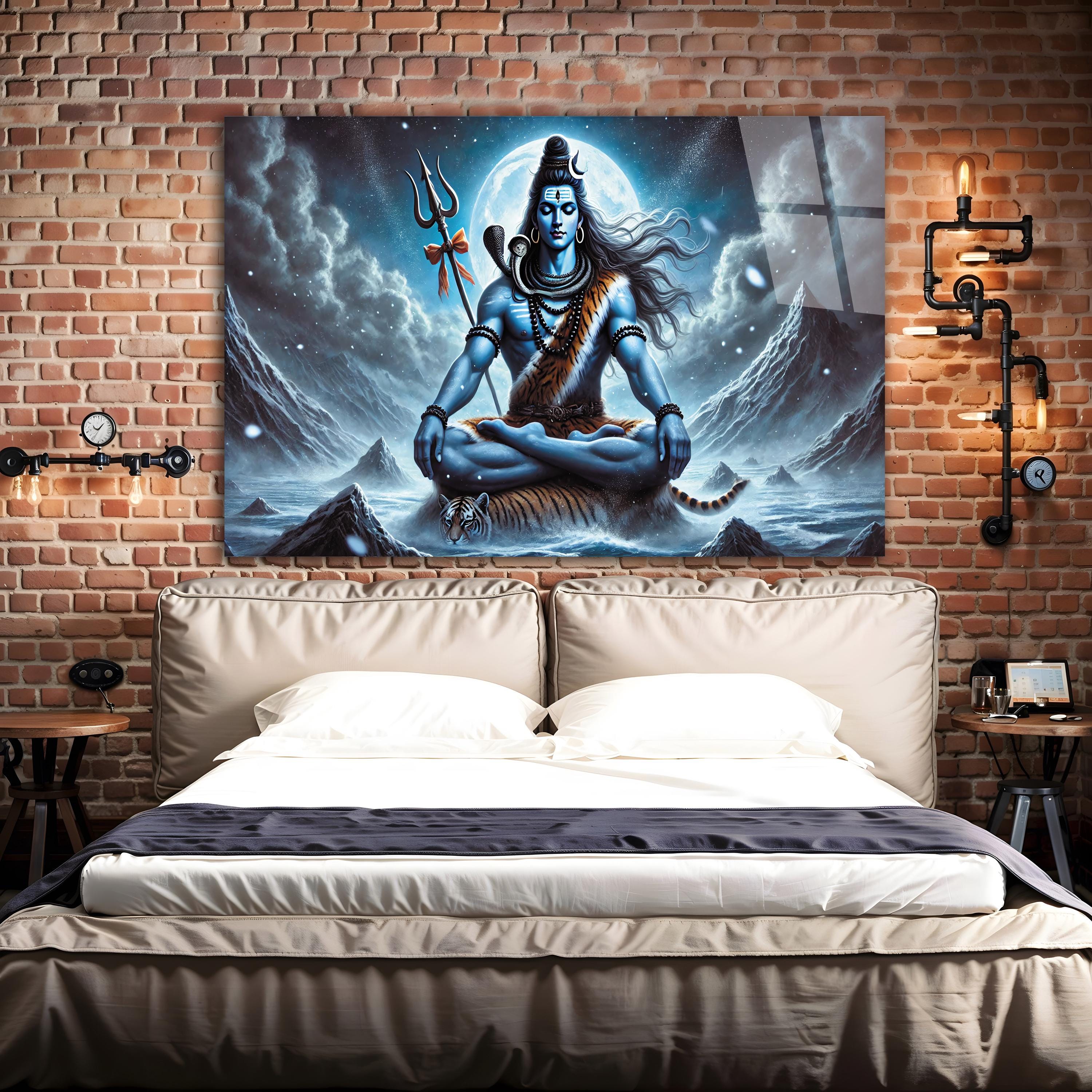 Lord Shiva Tempered Glass Wall Art, Hindu God Print - Etsy