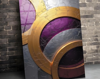 Tempered Glass Wall Art | Modern Abstract Circles Print