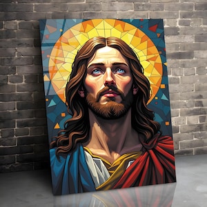 Jesus Tempered Glass Wall Art, Christ Wall Art, Jesus of Nazareth, Stained Glass Art, Glass Printing Wall Art Decor, Religious Wall Art Gift