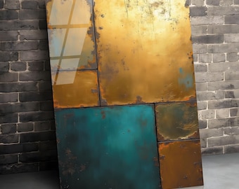 Abstract Tempered Glass Wall Art | Modern Industrial Decor