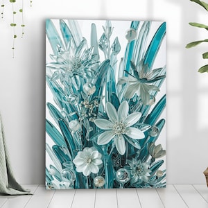 Modern glass wal art, Glass Summer flowers, Contemporary art, Glass panel, Tempered glass, office wall art, glass flowers, glass wall decor