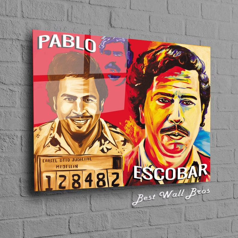 Escobar Text Pablo Escobar Glass Wall Decor, El Patron Wall Art, Mafia Wall Art ...