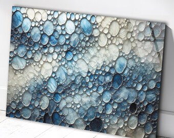 Tempered Glass Ocean Wall Art, Blue Sea Wave Decor