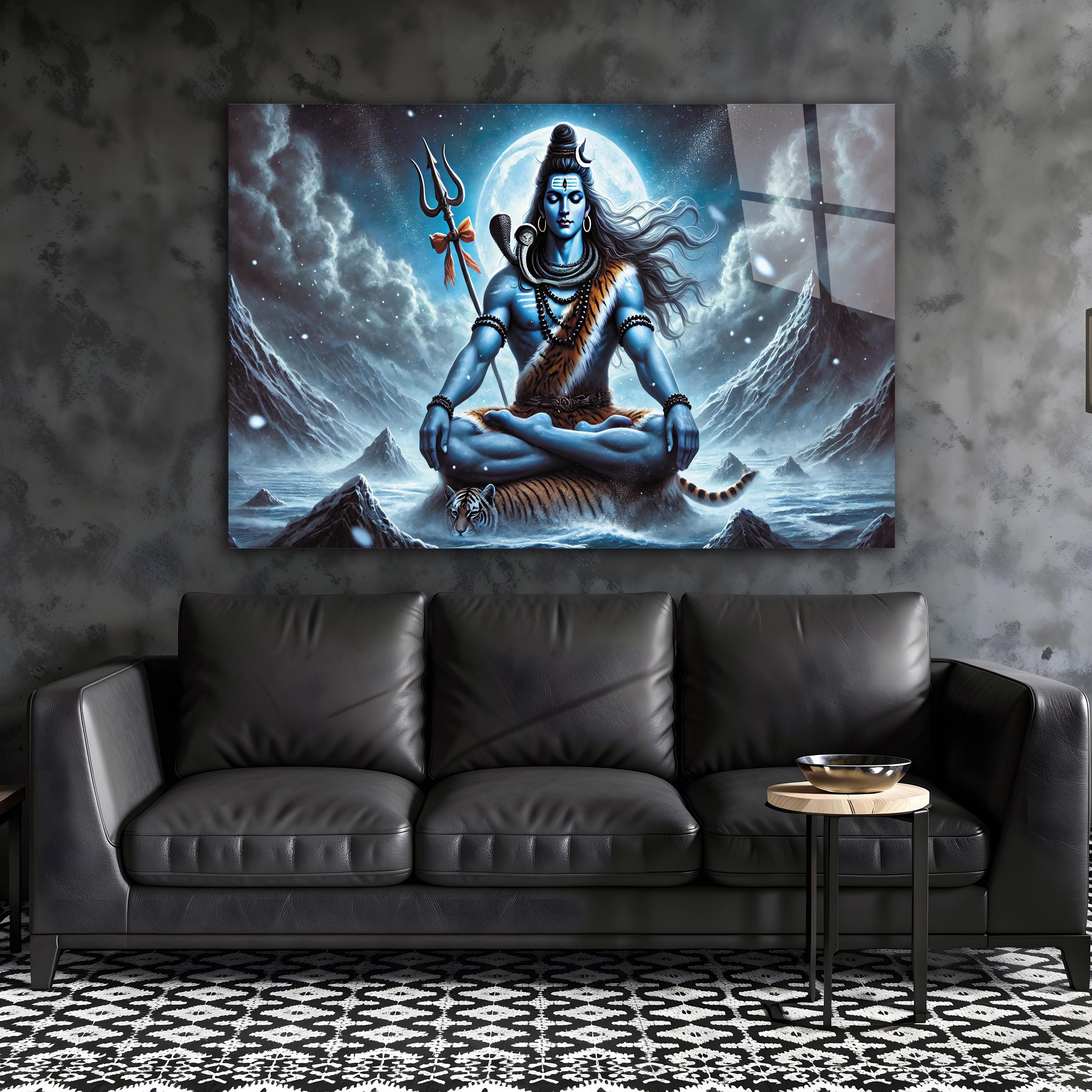 Lord Shiva Tempered Glass Wall Art, Hindu God Print - Etsy