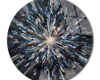 Tempered Glass Wall Art-Stained Round Wall Art Gift-Circle Wall Art-Tempered Glass Art-Glass Wall Decor-Abstract Glass Art-Round Wall Decor