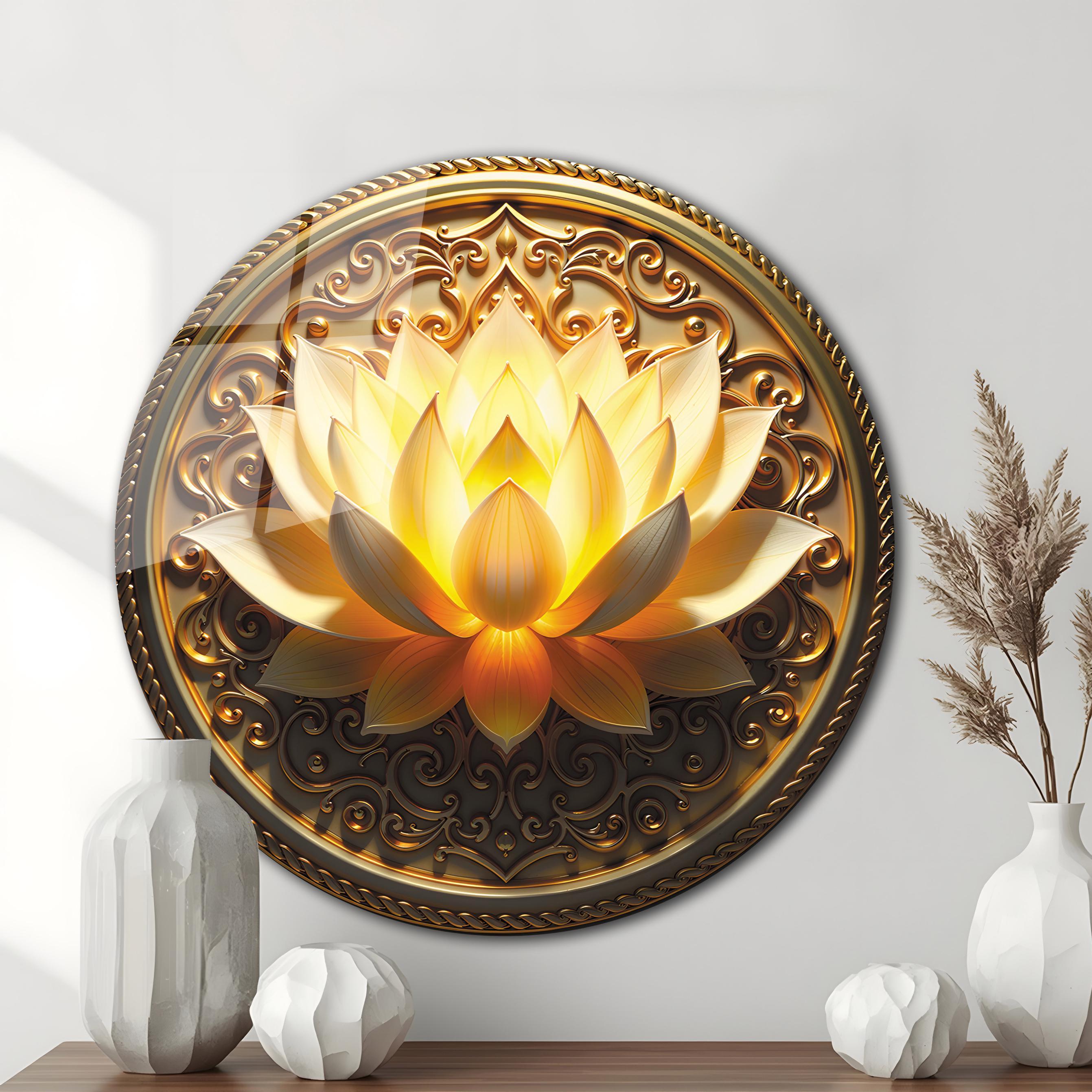 Lotus Flower Tempered Glass Wall Art | Spiritual Home Decor - Etsy