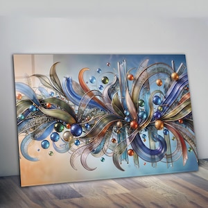 Modern glass wal art, Glass Summer flowers, Contemporary art, Glass panel, Tempered glass, office wall art, glass flowers, glass wall decor