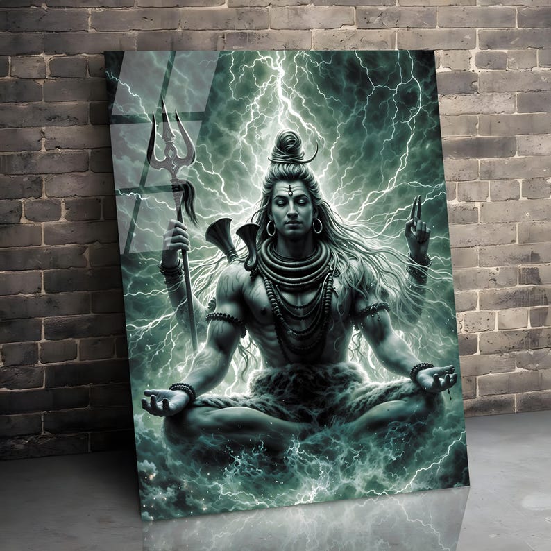 Lord Shiva Tempered Glass Wall Art, Hindu God Decor - Etsy