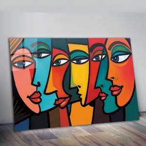 Pablo Picasso Inspired Wall Art, Tempered Glass Wall Art, Glass Printing, Large Glass Wall Art, Wall Hangings,Wall Art, Modern Stained Glass
