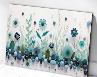 Bloemenmuurkunst van gehard glas, moderne zomerbloemen