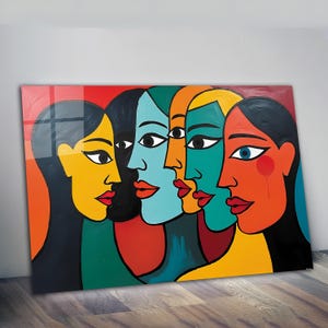 Pablo Picasso Inspired Wall Art, Tempered Glass Wall Art, Glass Printing, Large Glass Wall Art, Wall Hangings,Wall Art, Modern Stained Glass
