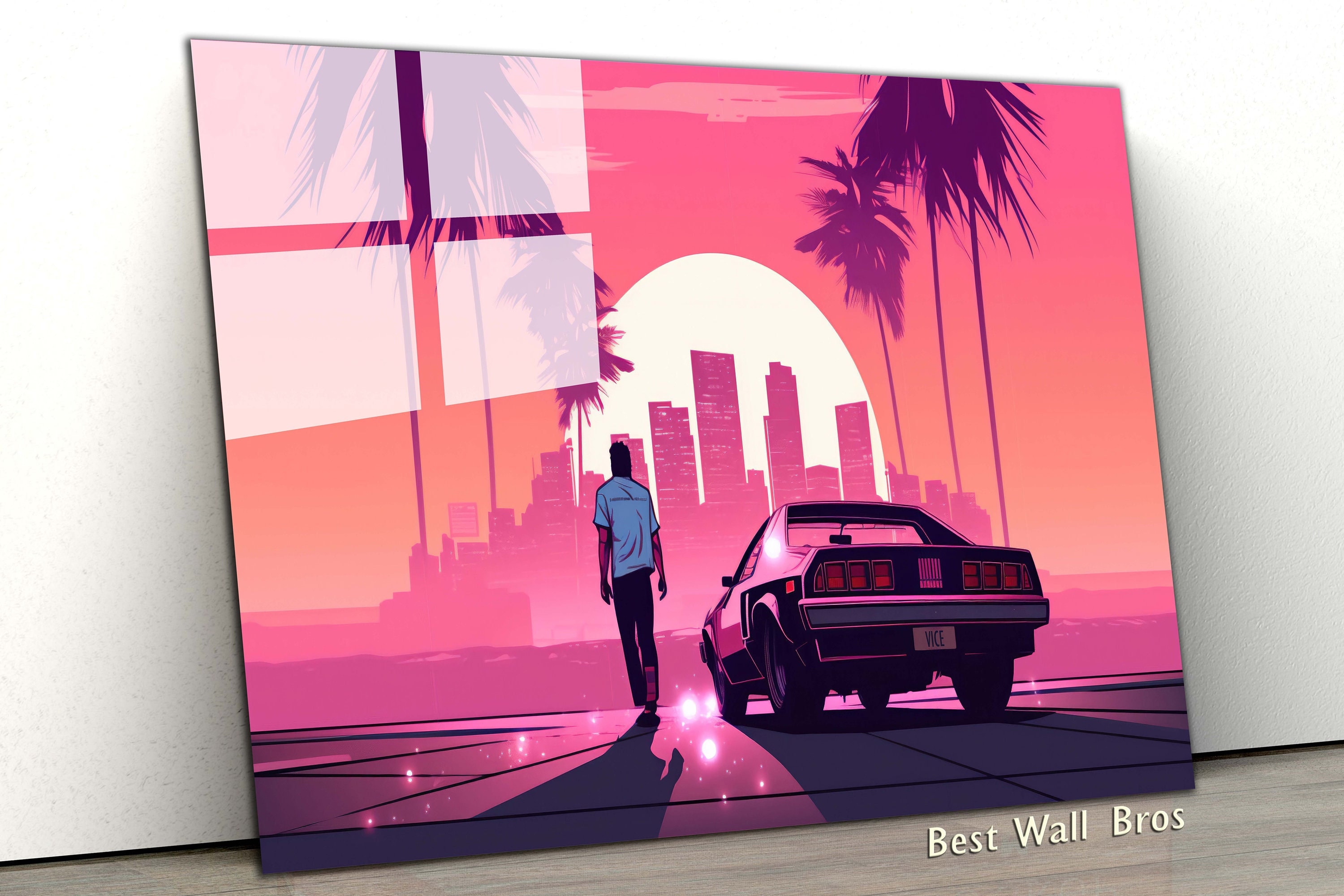 I used the AI to stylize the GTA Vice City poster in GTA V style. How does  it looks? : r/GTA