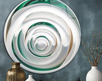 Abstract Tempered Glass Round Wall Art