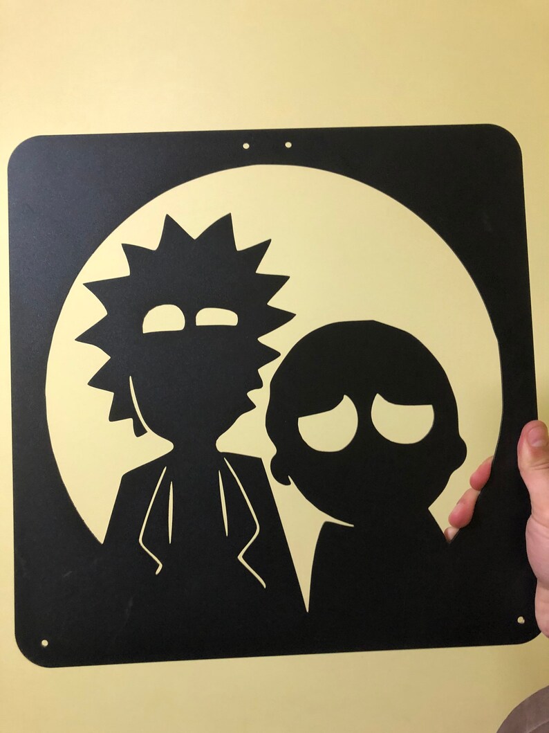 Rick and Morty Cartoon Art Metal Wall Decor Metal Wall Art Etsy