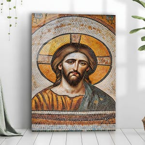 Mosaic Jesus Glass Wall Art, Christian Wall Decor, Jesus Stained Glass Art, Religious Wall Art, Christmas Gift, Gift For Her, New Home Gift