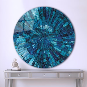 Tempered Glass Wall Art-Stained Look Round Wall Art Gift-Circle Wall Art-Tempered Glass Art-Glass Wall Decor-Abstract Glass Art-Round Decor