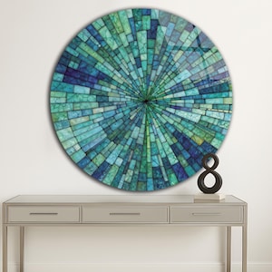Tempered Glass Wall Art-Stained Look Round Wall Art Gift-Circle Wall Art-Tempered Glass Art-Glass Wall Decor-Abstract Glass Art-Round Decor
