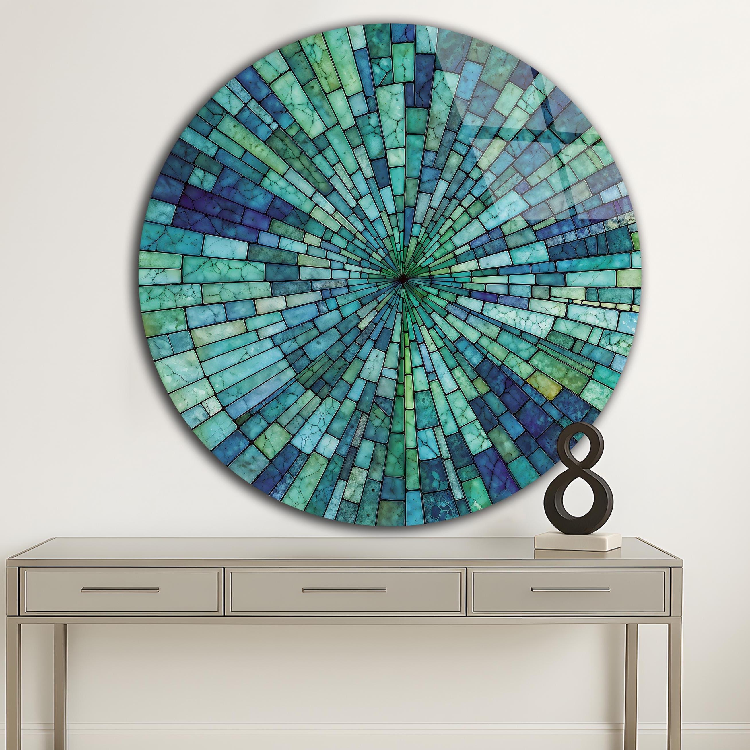 Tempered Glass Wall Art-Stained Look Round Wall Art Gift-Circle Wall Art-Tempered Glass Art-Glass Wall Decor-Abstract Glass Art-Round Decor