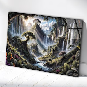 Waterfall Heaven Wall Art, Tempered Glass Wall Art, Glass Printing, Large Glass Wall Art, Modern Glass Art, Wall Hanging, Landscape Wall Art