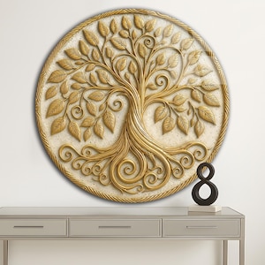 Gold Tree of life Tempered Glass Wall Art | Tree of Life Glass Decor| Stained Look | Large Wall Art | Wall Hangings | Stained Look Wall Art