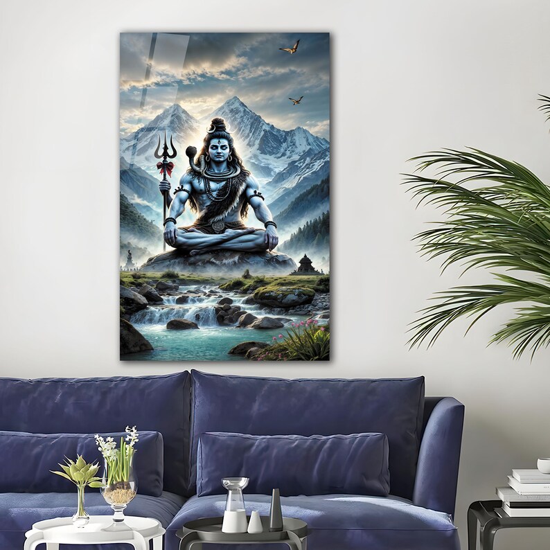 Lord Shiva Tempered Glass Wall Art, Hindu God Decor - Etsy