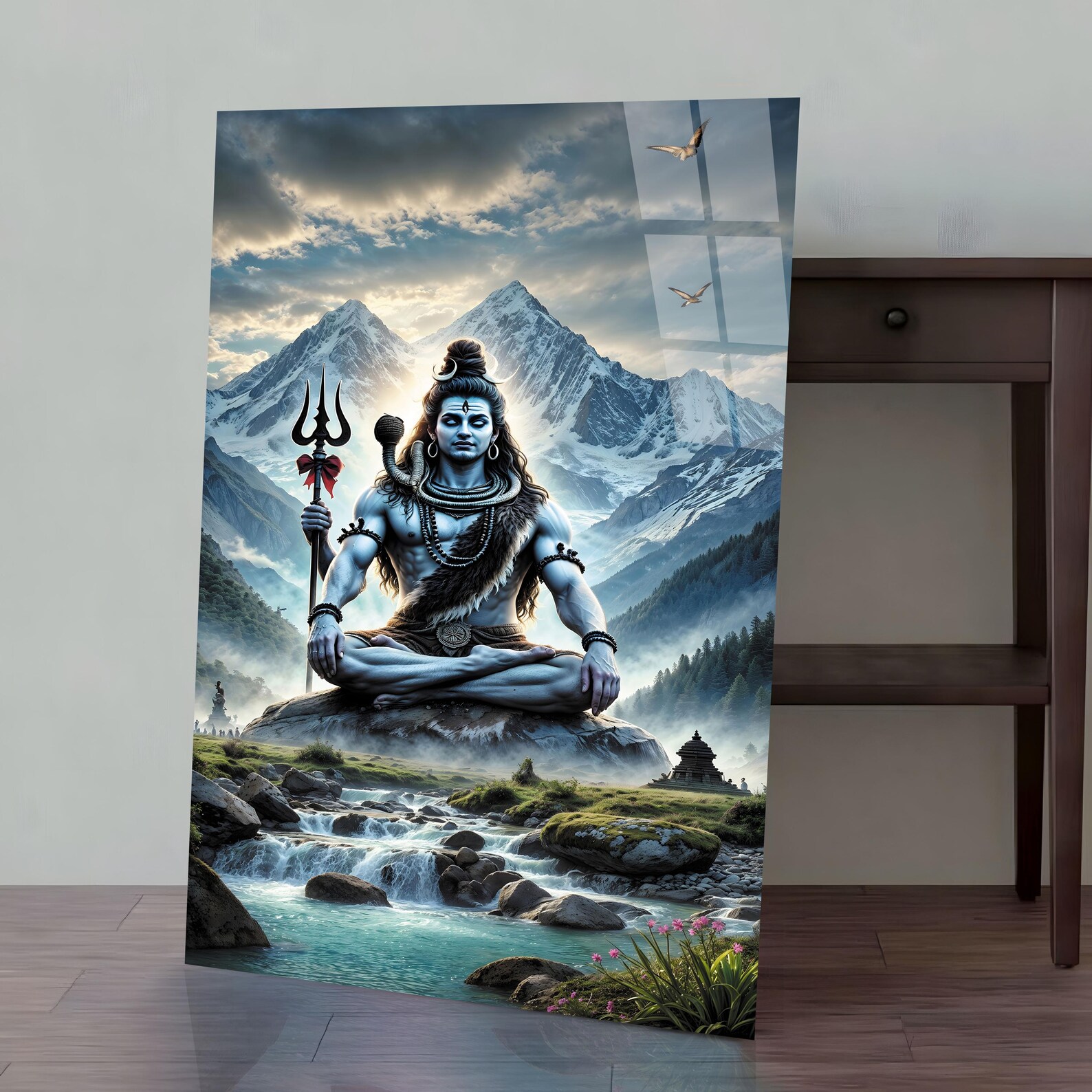 Lord Shiva Tempered Glass Wall Art, Hindu God Decor - Etsy