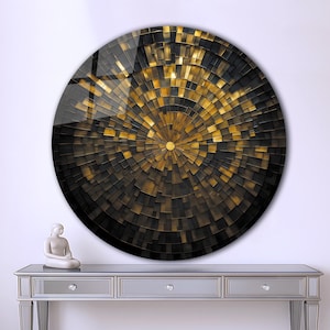 Tempered Glass Wall Art-Stained Look Round Wall Art Gift-Circle Wall Art-Tempered Glass Art-Glass Wall Decor-Abstract Glass Art-Round Decor