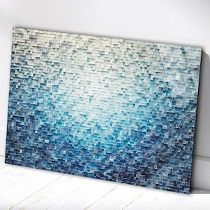Glass Wall Art Ocean Tempered Glass Art Sea Wave Wall Hanging Blue Water Decor Large Wall Art