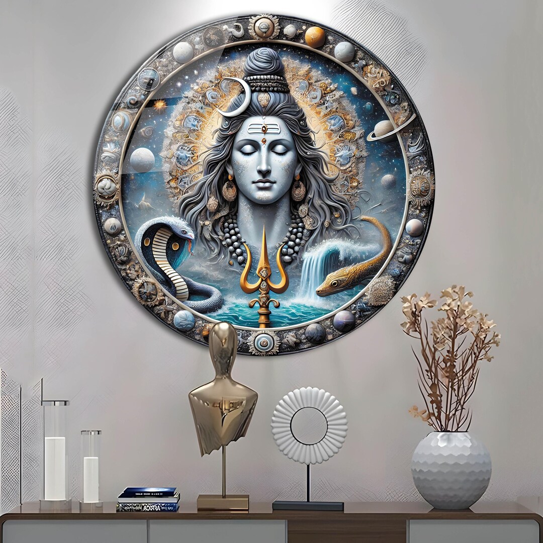 Shiva Hindu God Tempered Glass Wall Art | Spiritual Home Decor - Etsy
