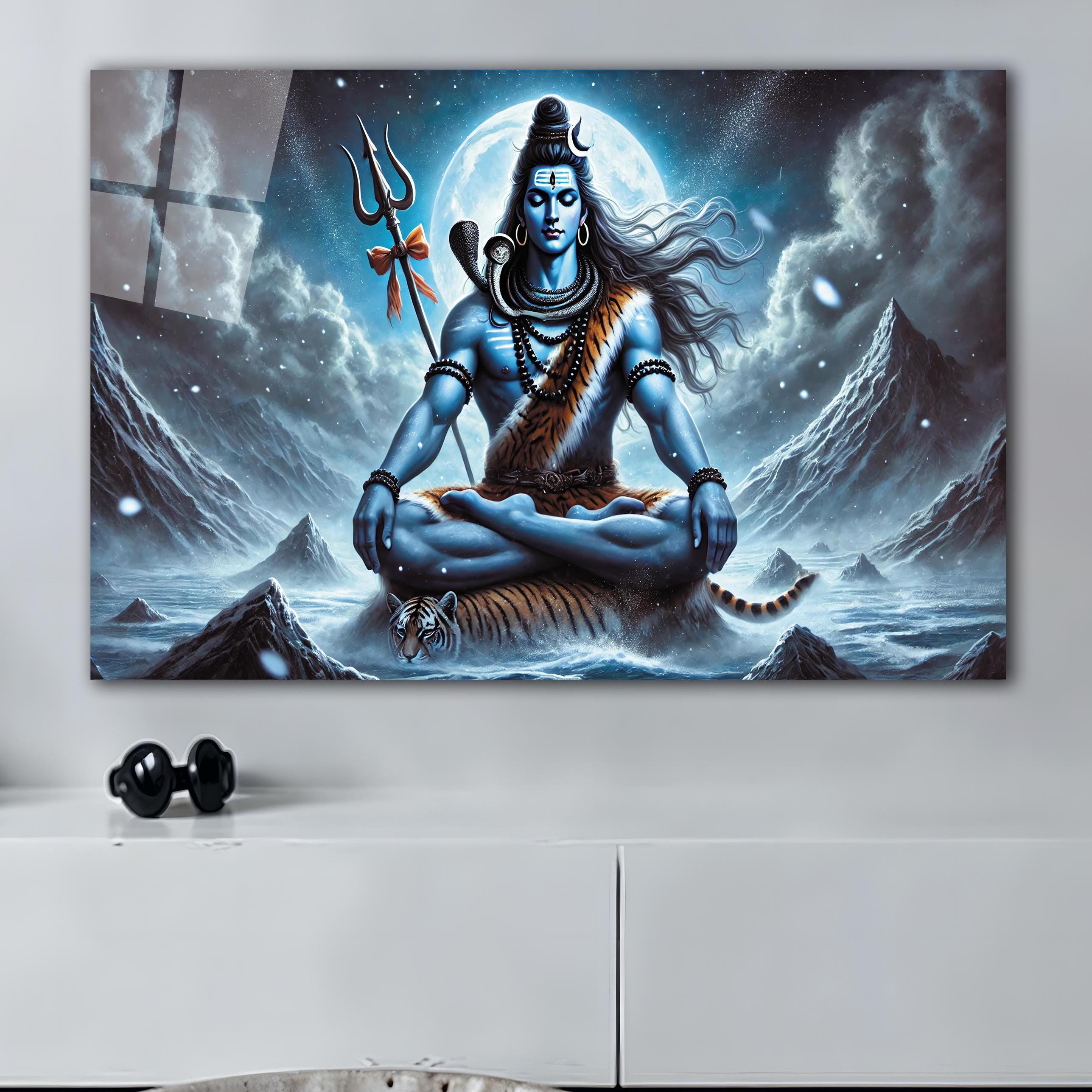Lord Shiva Tempered Glass Wall Art, Hindu God Print - Etsy