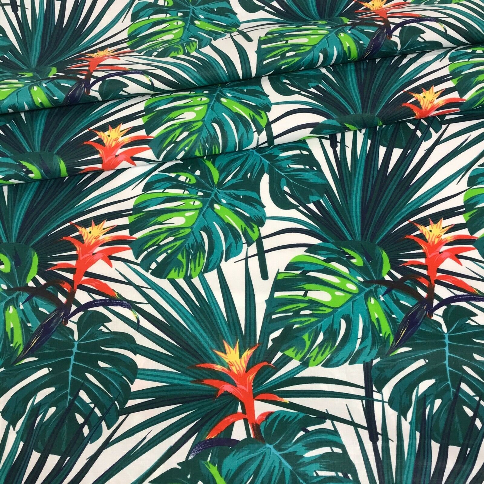 Tropical Guzmania Floral Pattern 100% Cotton Fabric Wide Roll | Etsy UK