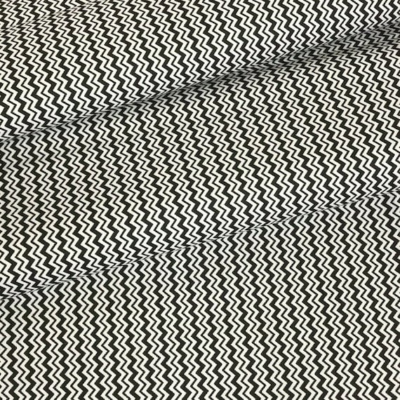 Chevron mini zick zack schwarz 100% Baumwollstoff per Meter