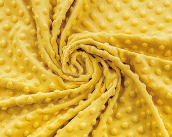 Supersoft Dimple dots  ochre /mustard yellow polyestr fabric sold per metre or half metre , wide roll 160cm wide