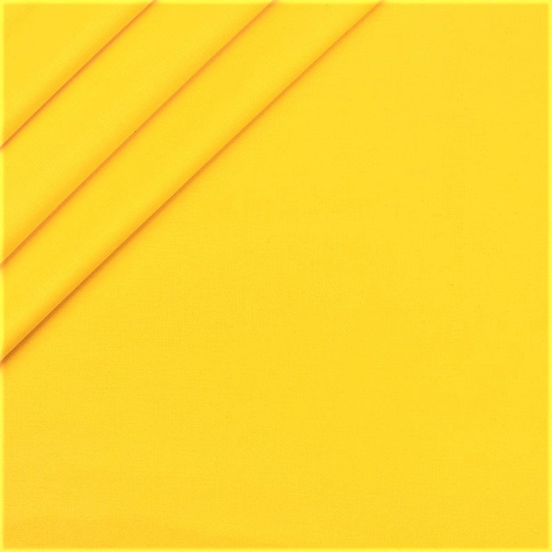 Tejido 100% algodón amarillo liso, rollo ancho de 160 cm de ancho imagen 1