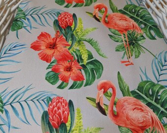 Premium quality fitted sheet fits Pram, Changing basket, Flamingo grey ,green tropical leaves Digitally printed 100% cotton