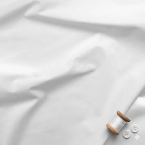 Tela blanca lisa 100% algodón, rollo ancho 160 cm