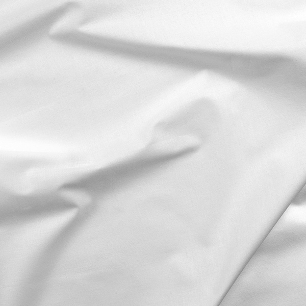 Tissu uni blanc 100% coton, rouleau large 160cm de large