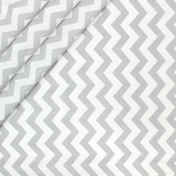 Chevron grijs 100% katoenen stof verkocht per meter, brede rol 160cm breed