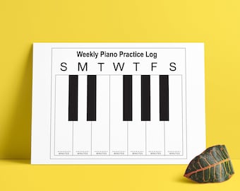 Piano Habit Tracker Practice Log (Instant Download) Music Education Piano Chart Teacher Gift Ideas Planner Printable Lessons US Letter A4