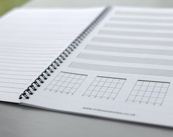 Guitar Tablature Notebook with Tab Paper and Lined Sheets with Chord boxes - Great for learning guitar! A4 (8.3 x 11.7 inches)