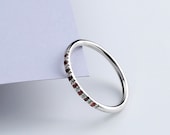 Custom Birthstone Ring - Sterling Silver Birthstone Band - Personalized Gift for Her - Christmas Gift - 925 Silver Jewelry - Gift for Mom