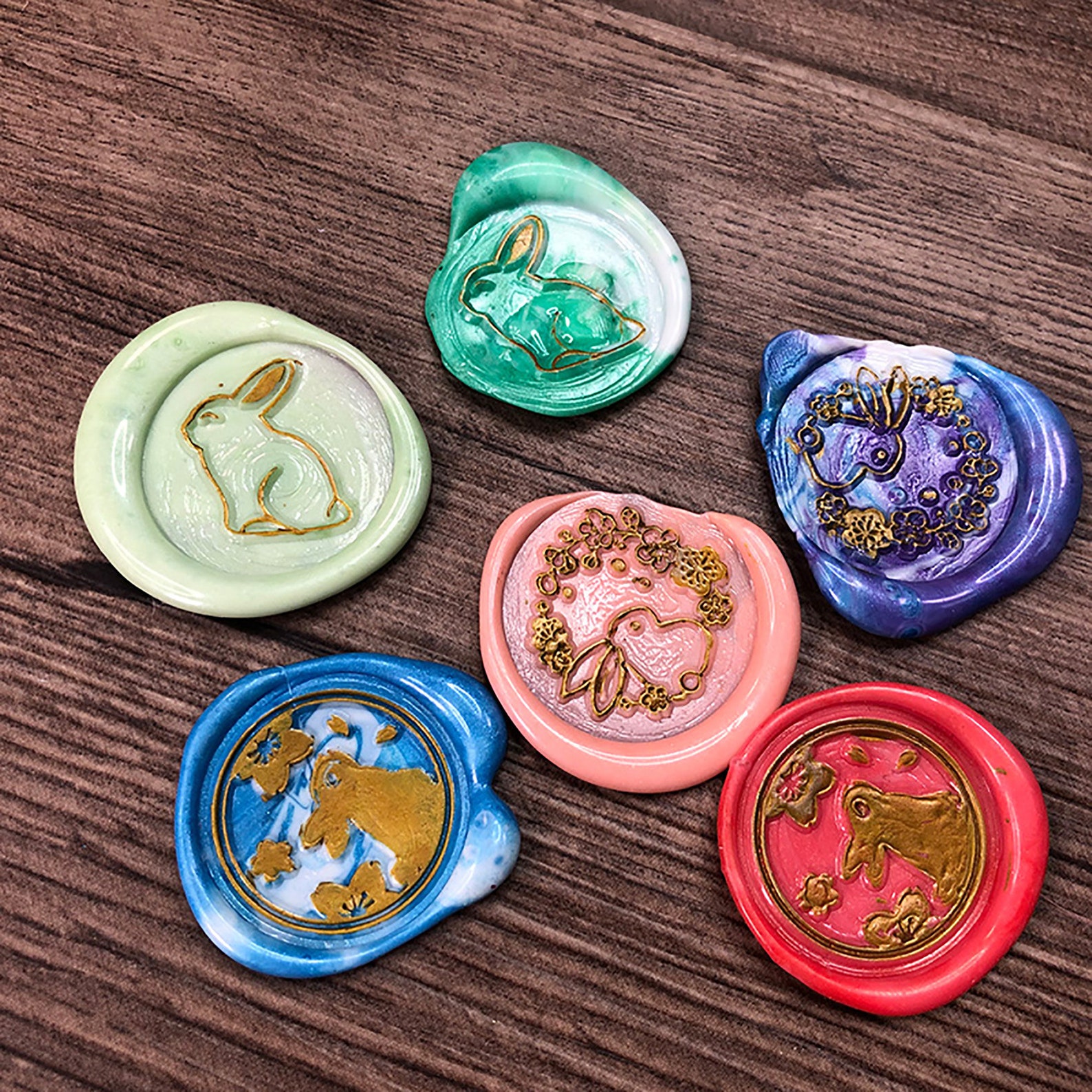 Rabbit wax seal cute animal wax seal invitation Etsy