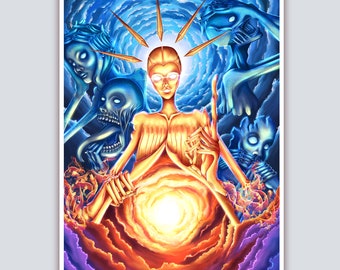 Poster "Goddess" DIN A3 art print print poster print painting decoration wall decoration unique picture decoration art Mina Olen Art