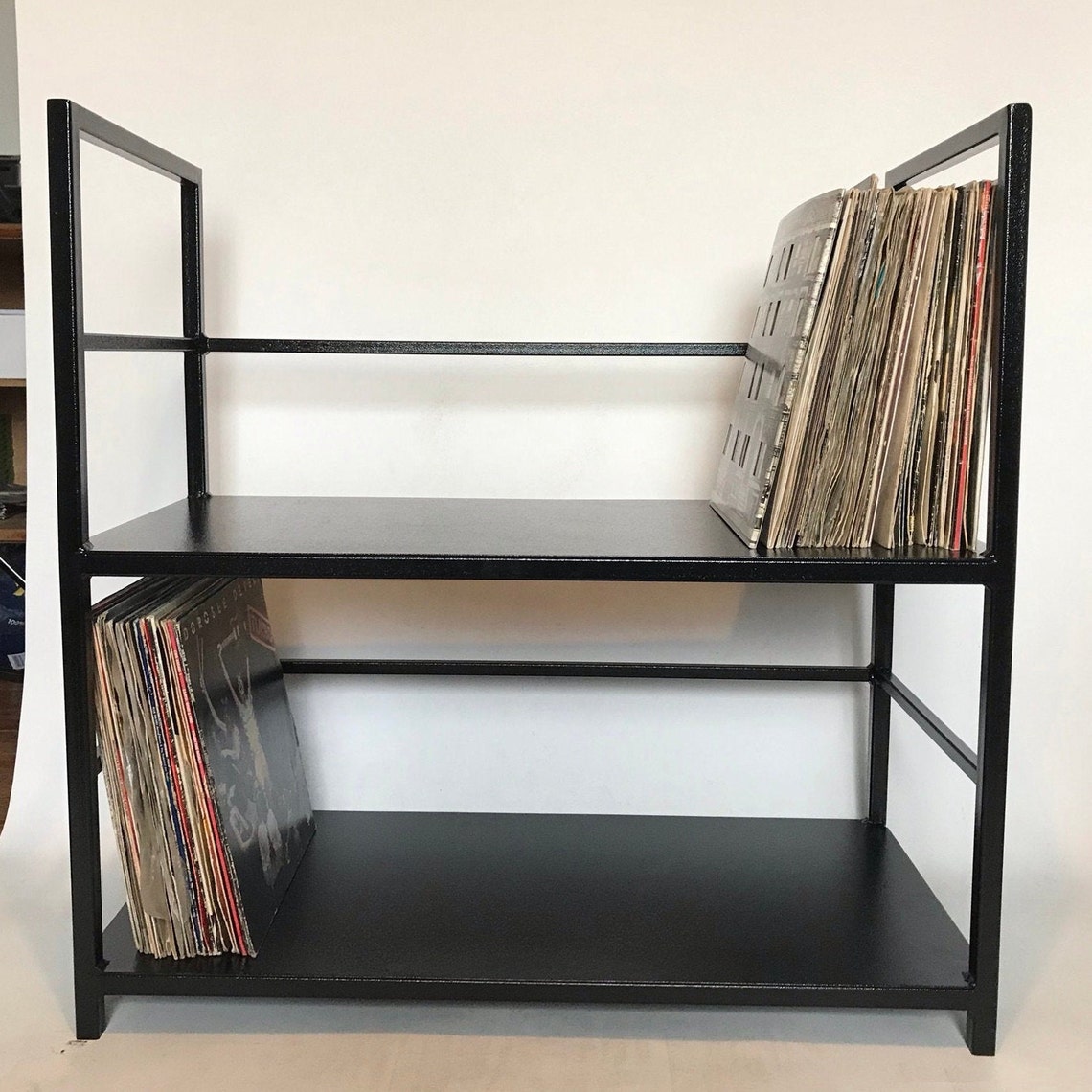 Industrial modern vinyl rack LP storage album crate bookshelf Etsy